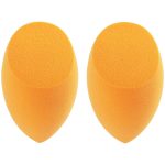 Real Techniques Miracle Complexion Sponge Duo, Makeup Blending Sponge, For Foundation, Offers Light To Medium Coverage, Natural, Dewy Makeup, Orange Sponge, Latex-Free Foam, 2 Count - Image 4